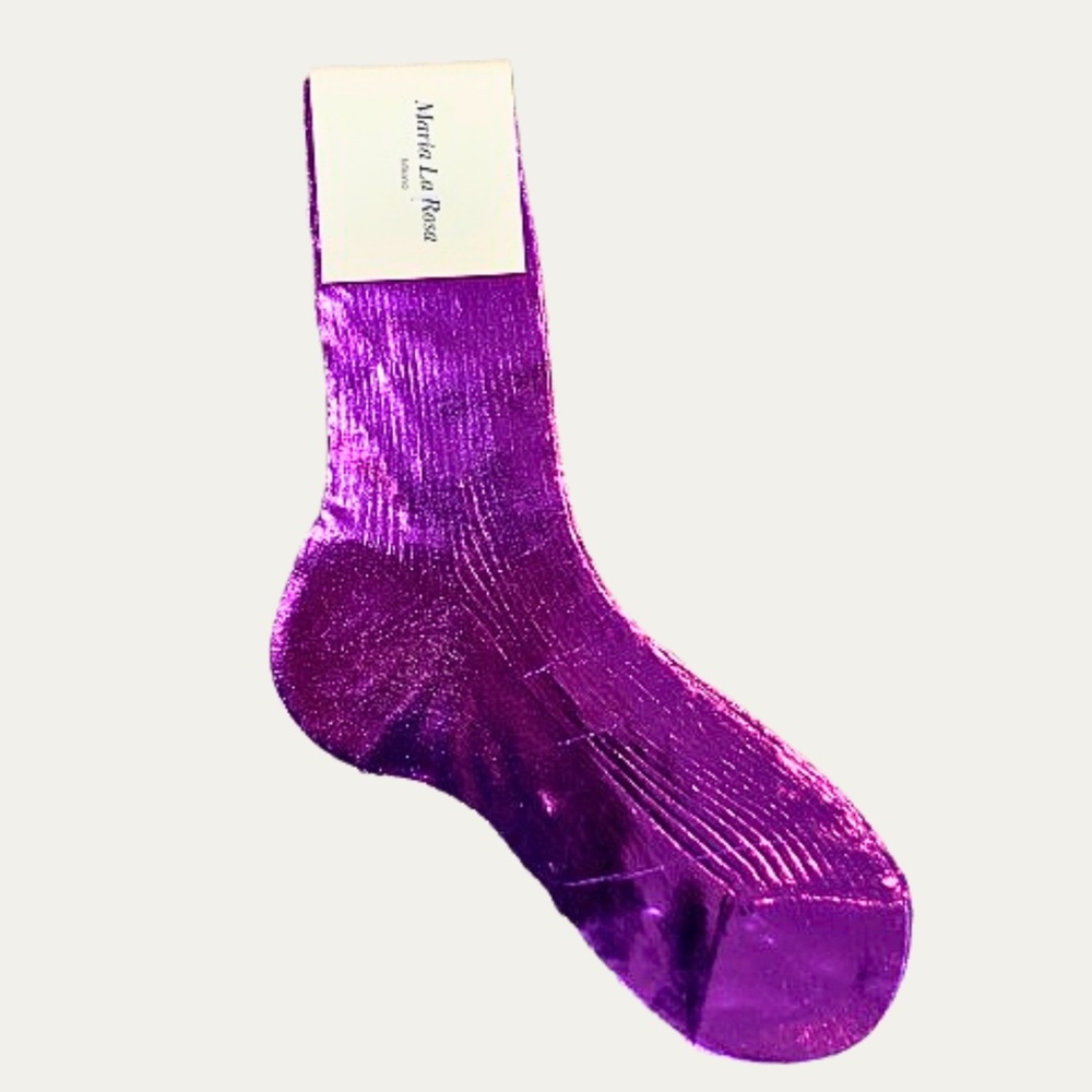 Maria La Rosa Laminated Socks in Fuchsia